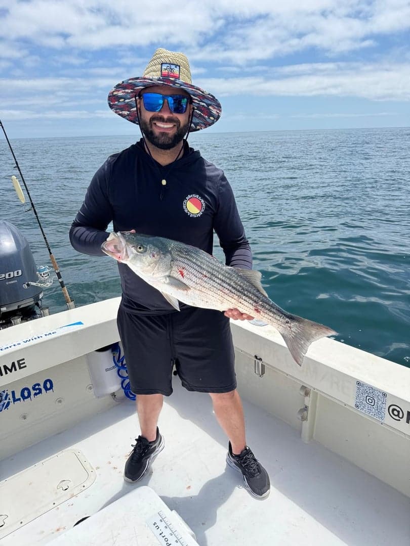 Striped Bass caught by Reel time fishing cape cod, July 2025