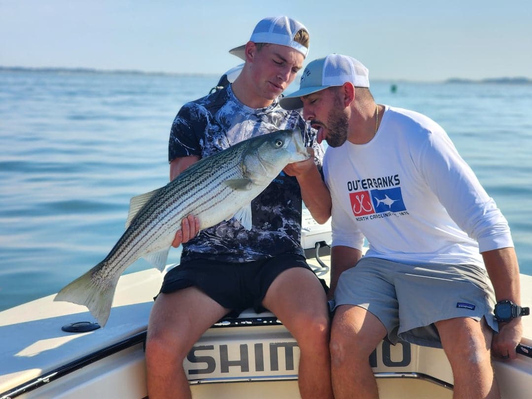 Striped Bass caught by Get Tight Sport Fishing Captain Brian Coombs, July 2025