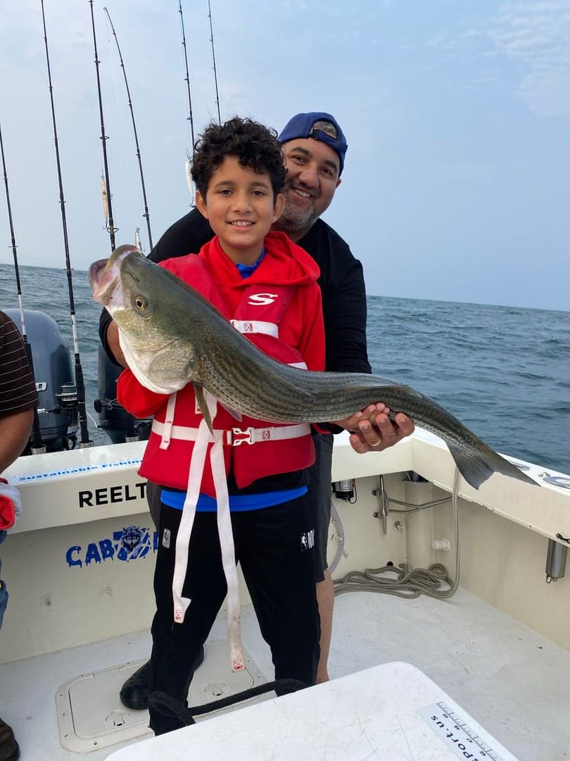 Striped Bass caught by Reel time fishing cape cod, August 2025