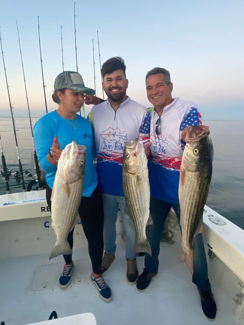 Striped Bass caught by Reel time fishing cape cod, August 2025