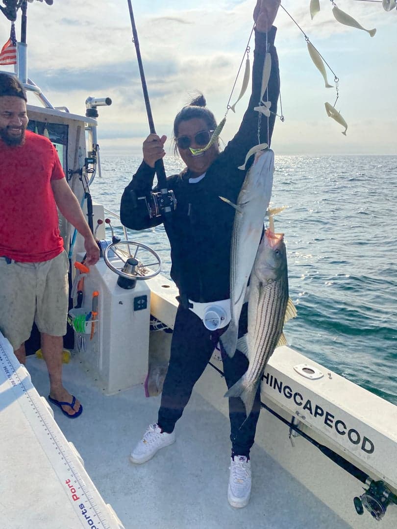 Striped Bass caught by Reel time fishing cape cod, August 2025