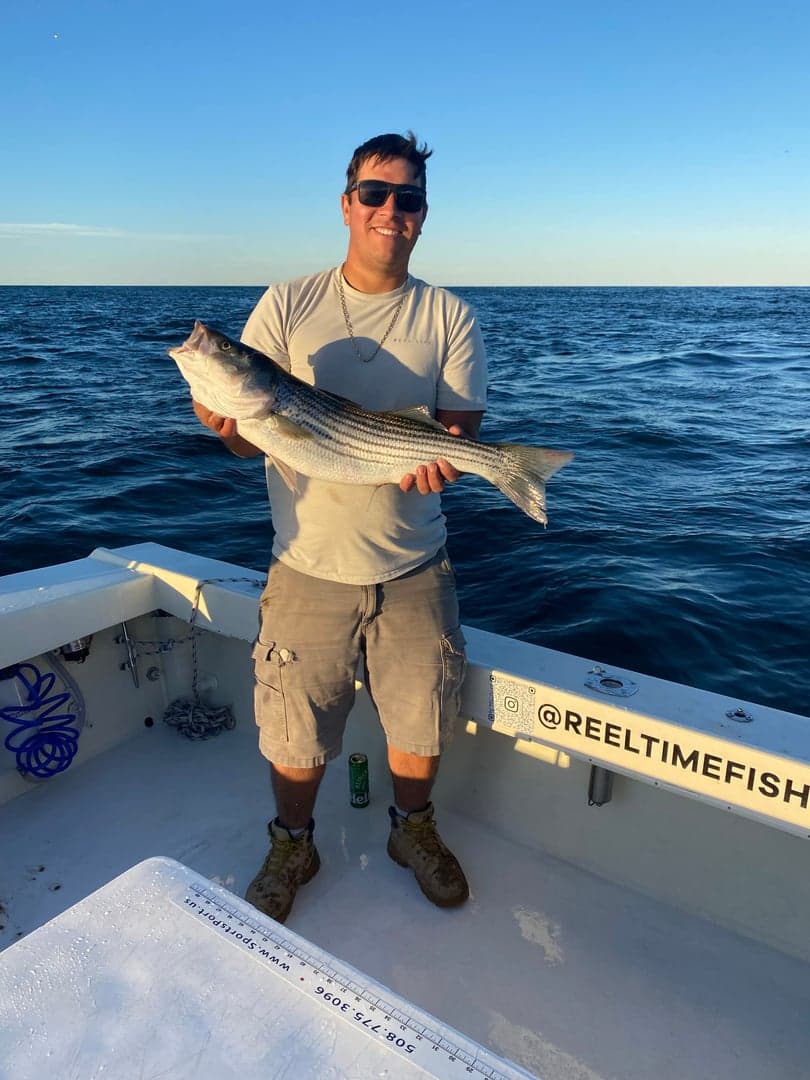 Striped Bass caught by Reel time fishing cape cod, September 2025
