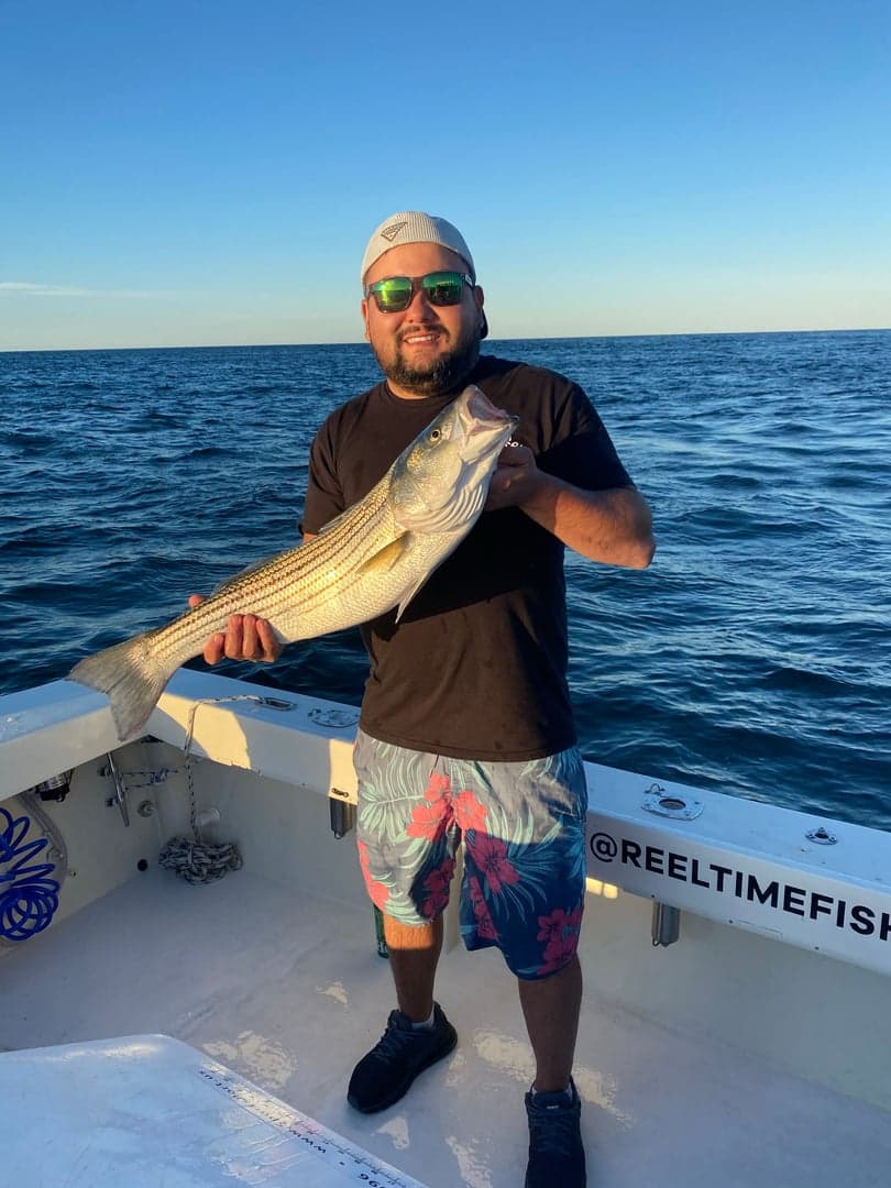 Striped Bass caught by Reel time fishing cape cod, September 2025