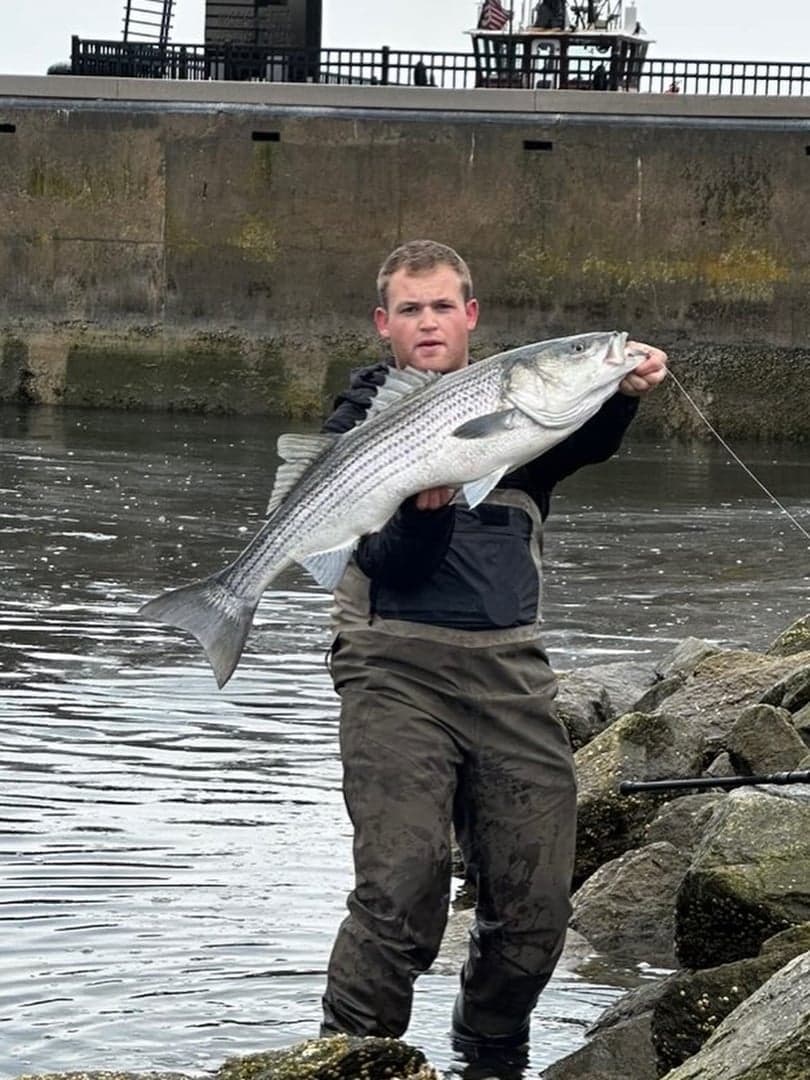 Striped Bass caught by Maxwell Dunn, May 2026
