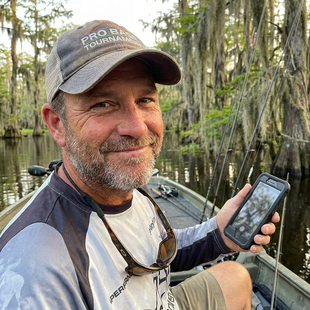 A Pro logging a catch from the boat