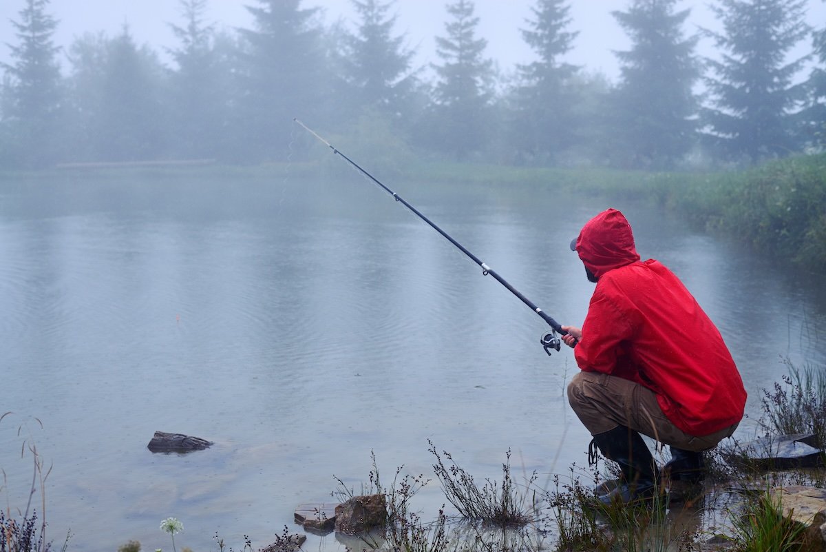 Rainy misty foggy weather